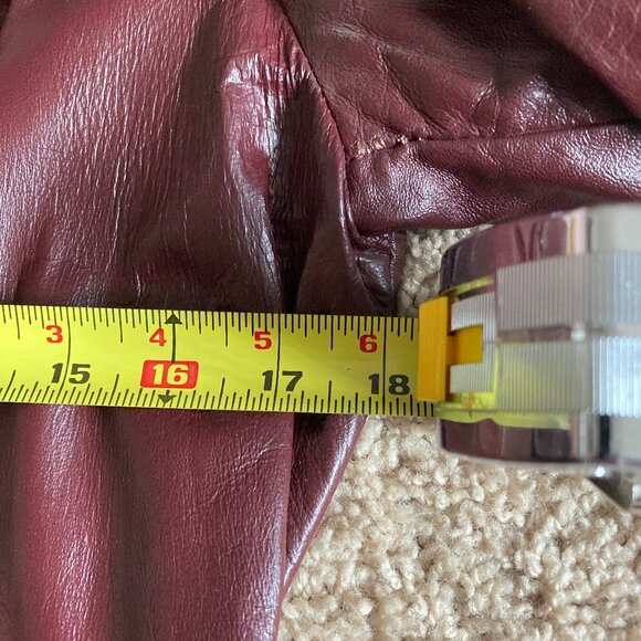 Vintage NWT 70s Leather Coat Trench Coat Sz 19-20 Office Daily Wear Boho Goth - Picture 10 of 15